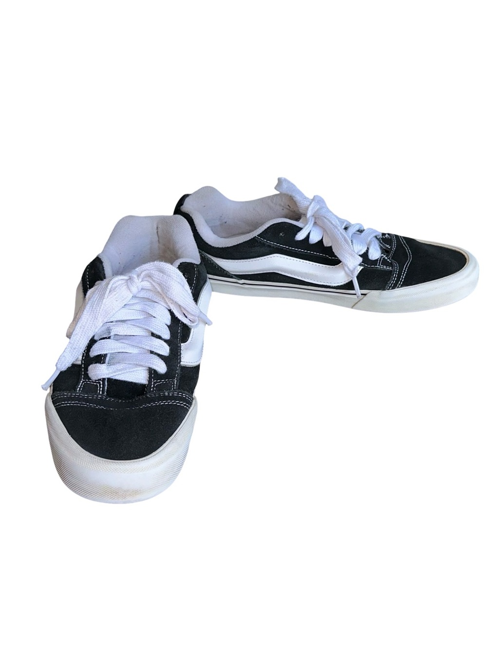 Vans Knu Skool Platform Sneakers Black White Men’s 10.5 Women’s 12 - Picture 2 of 8